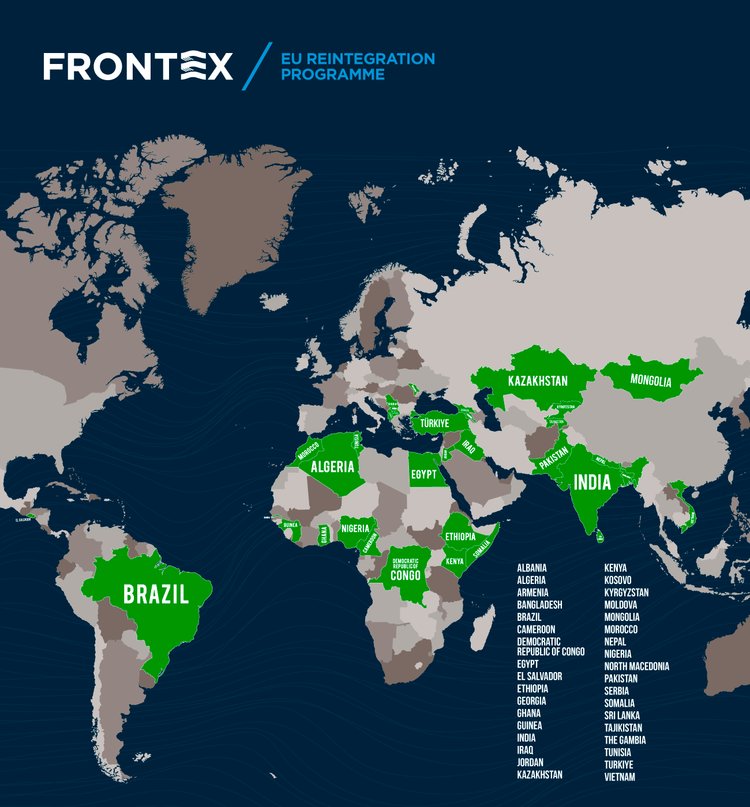 Reintegration coverage world map